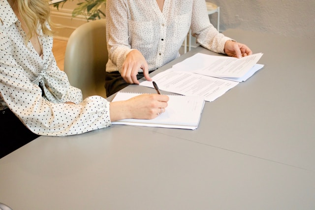 Person reviewing financial documents
